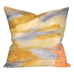 Vintage Pierre Balmain Silk Fabric with Irish Linen Cushion Pillow