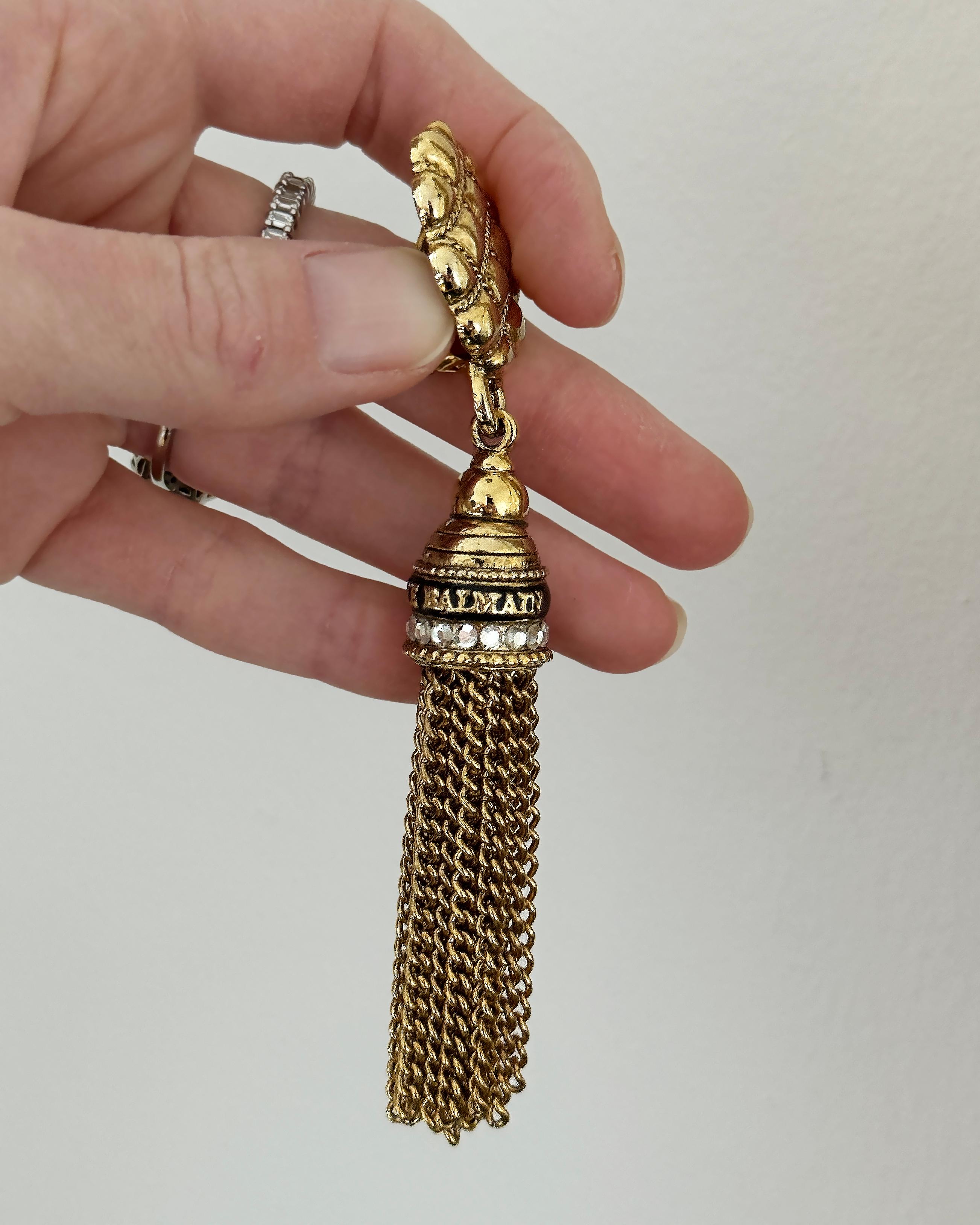 Vintage Pierre Balmain Tassel Earrings In Excellent Condition For Sale In New York, NY