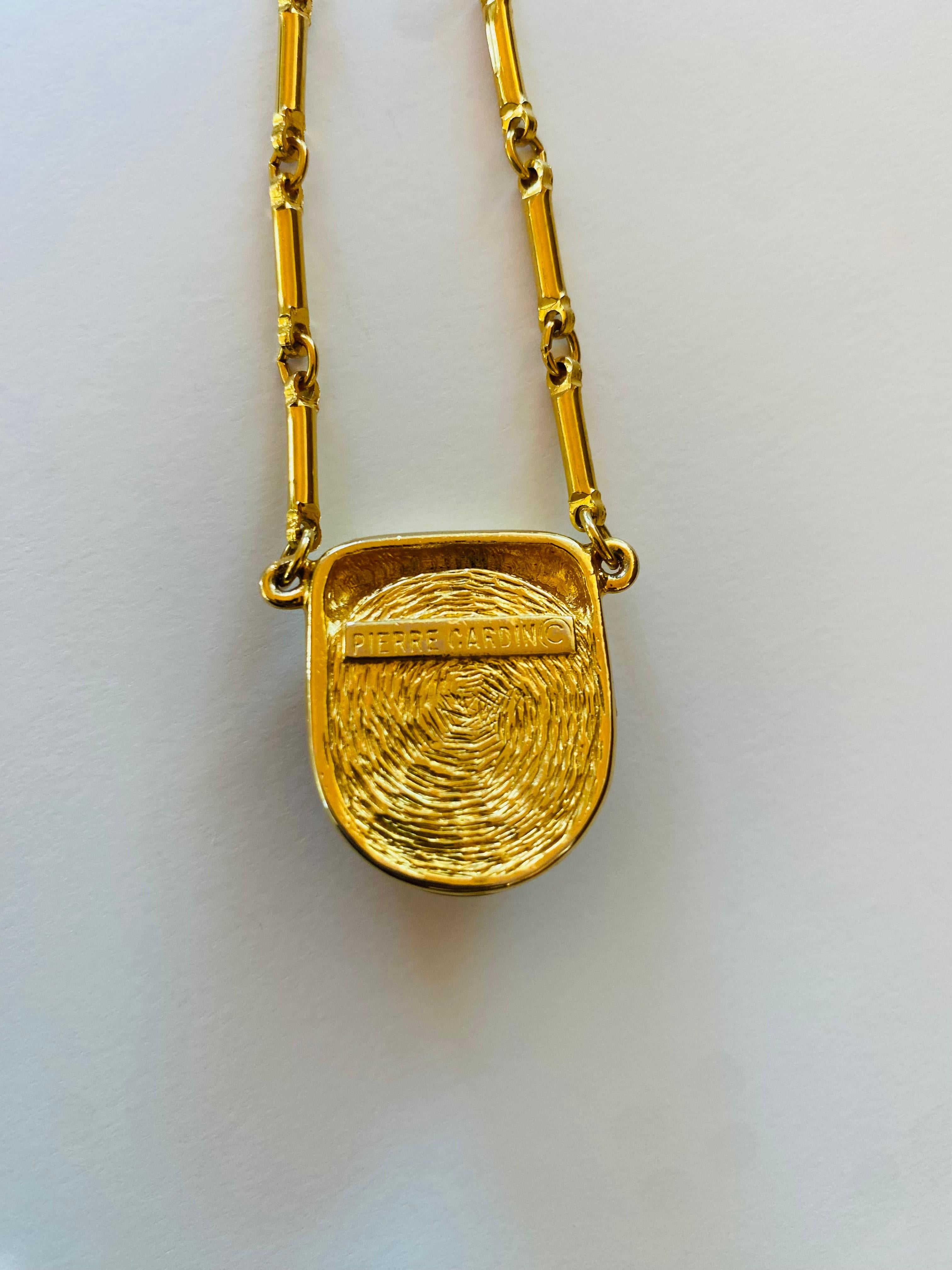 French Vintage Pierre Cardin Abstract Modernist Pendant Choker Necklace, 1970s