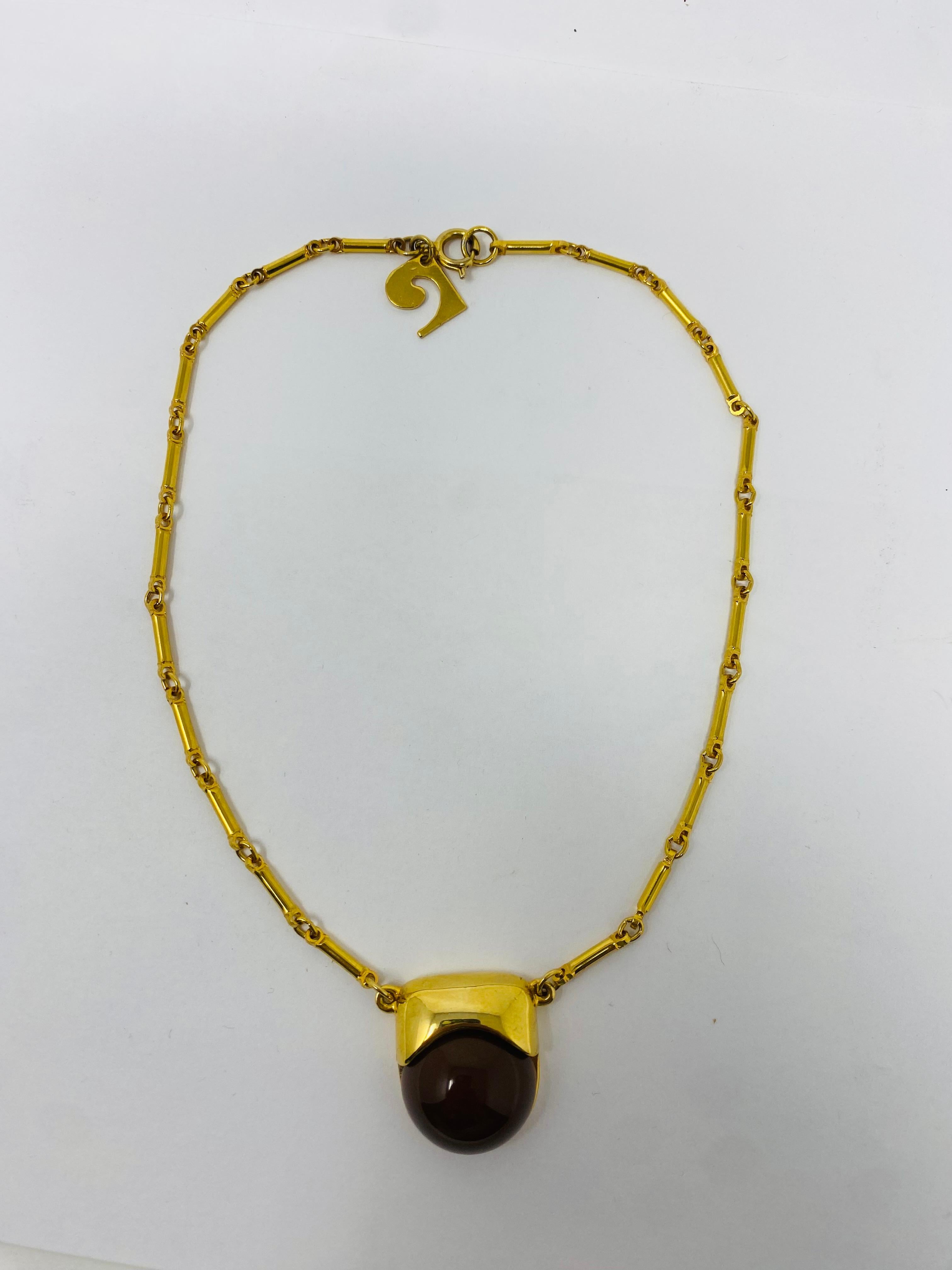 Hand-Crafted Vintage Pierre Cardin Abstract Modernist Pendant Choker Necklace, 1970s