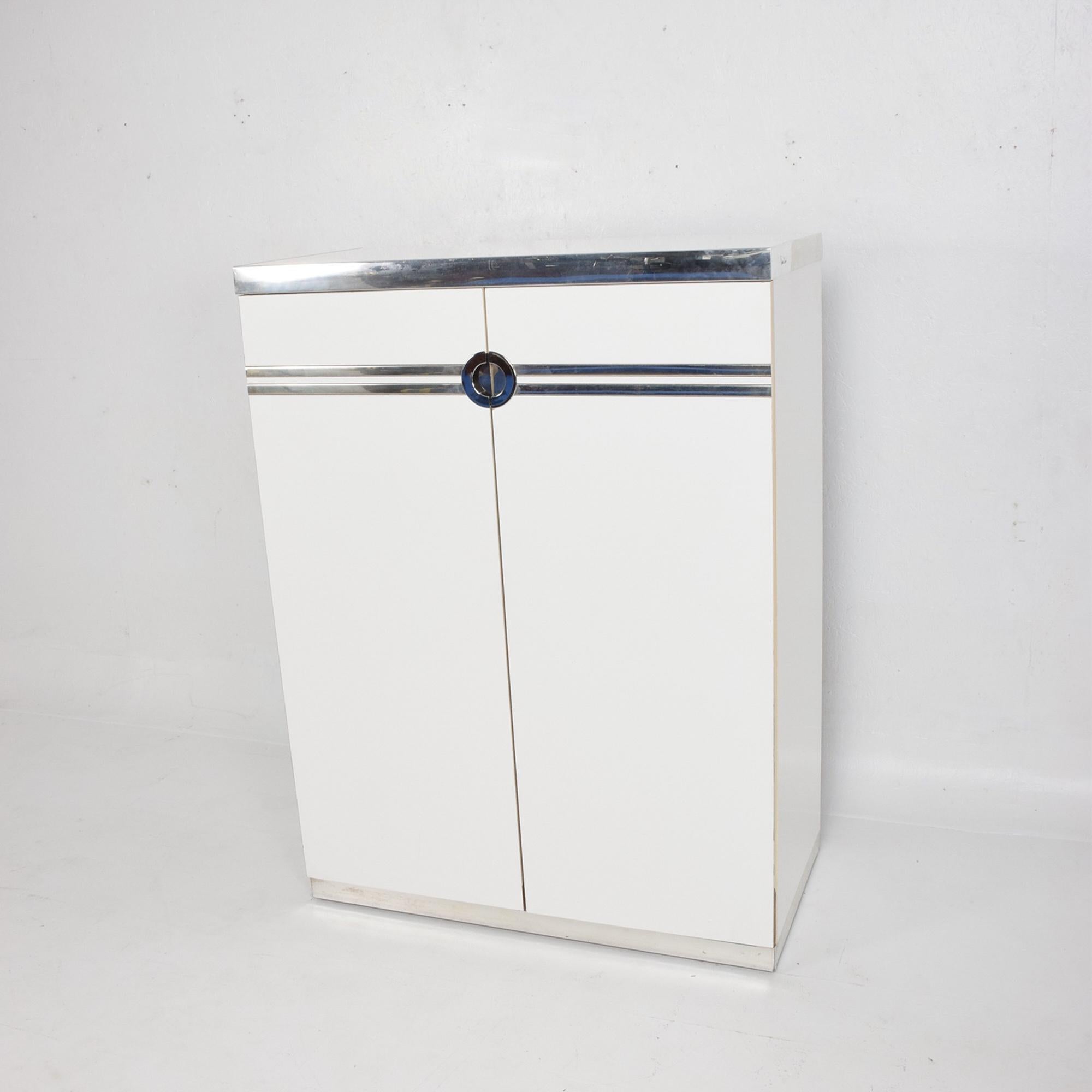 American  Pierre Cardin French White Wardrobe Cabinet Chest of Drawers Sleek Modern 1970s