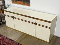 Vintage Pierre Cardin Credenza - Post Modern Art Deco Style Cabinet - Brass