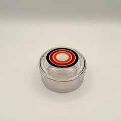 Vintage Pierre Cardin for Sasaki Lidded Glass Bowl in Red, Orange and Black