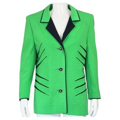 Retro PIERRE CARDIN Futuristic Green Black Contrast Jacket