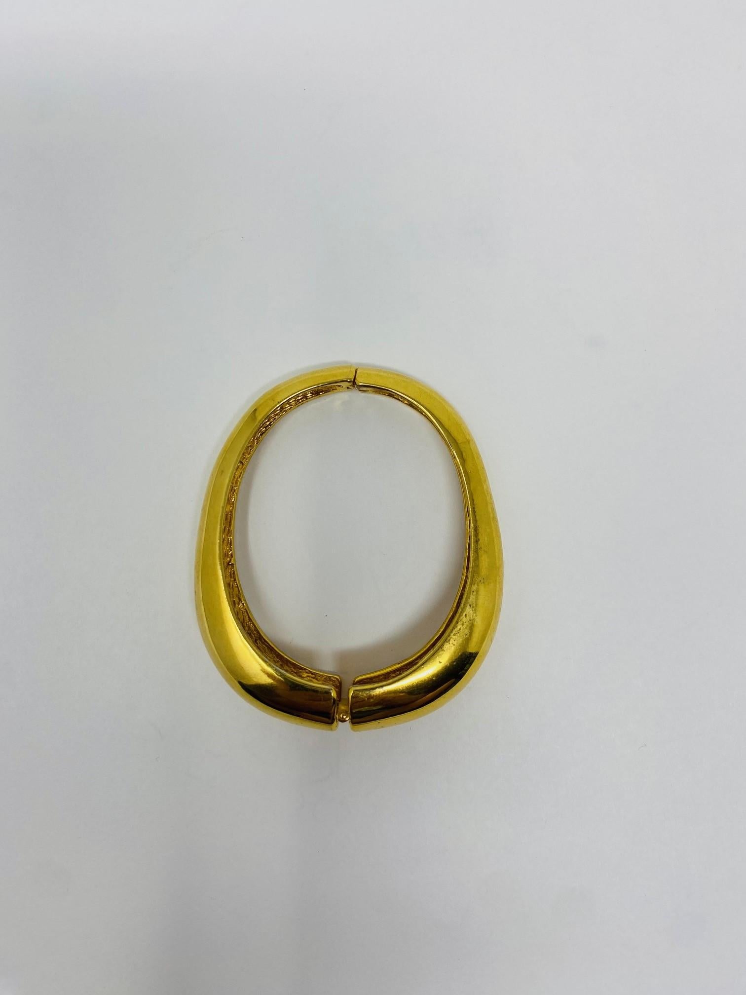 Mid-20th Century Vintage Pierre Cardin Golden Brass Modernist Bracelet Cuff 1960s
