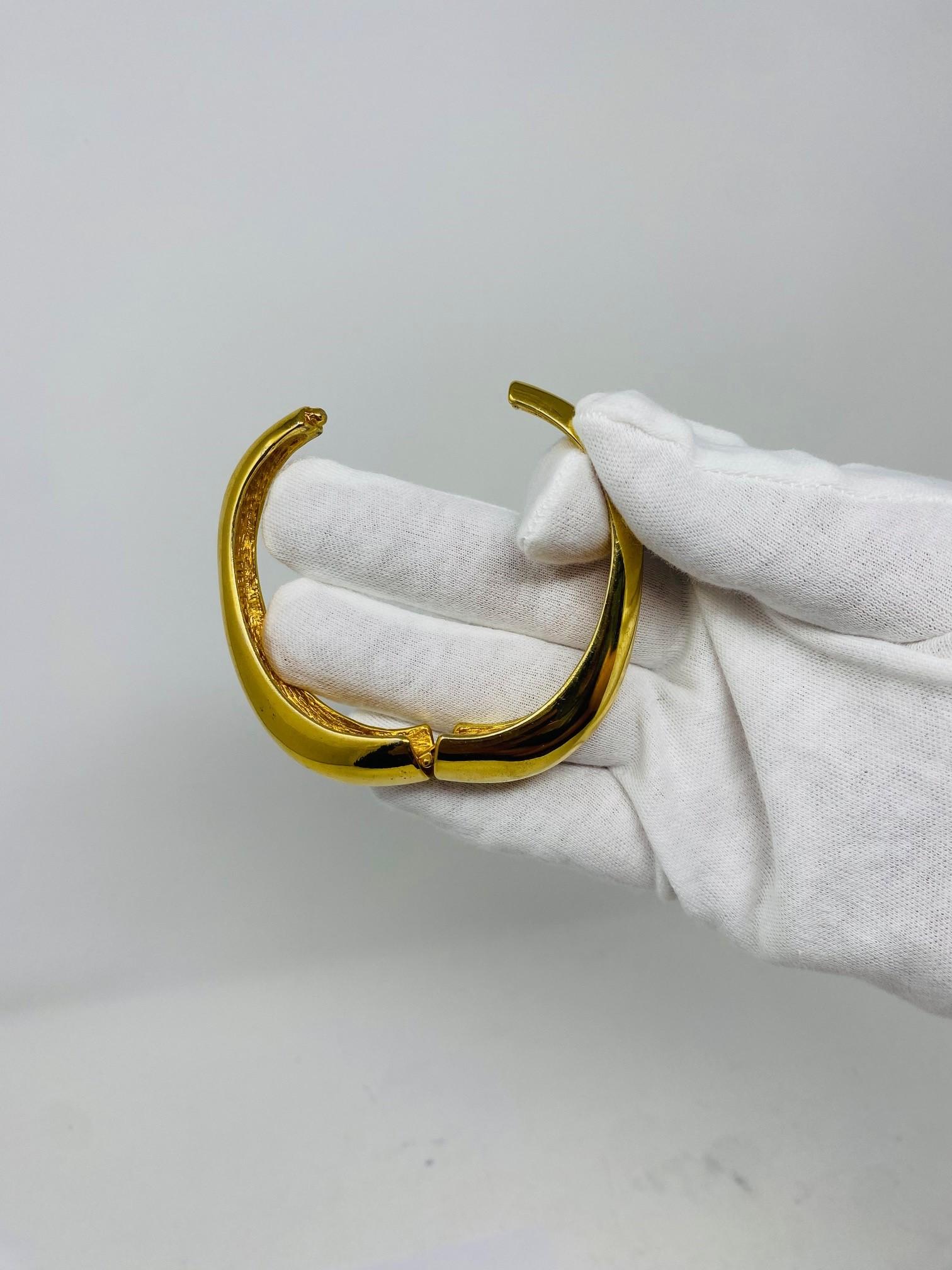 Vintage Pierre Cardin Golden Brass Modernist Bracelet Cuff, 1960s For Sale 1