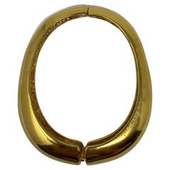 Vintage Pierre Cardin Golden Brass Modernist Bracelet Cuff, 1960s
