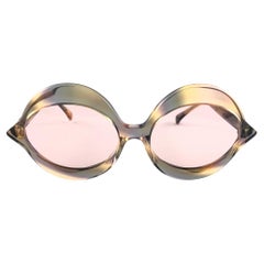 Vintage Pierre Cardin Kiss Multicolor  France Pink Lens Medium Sunglasses