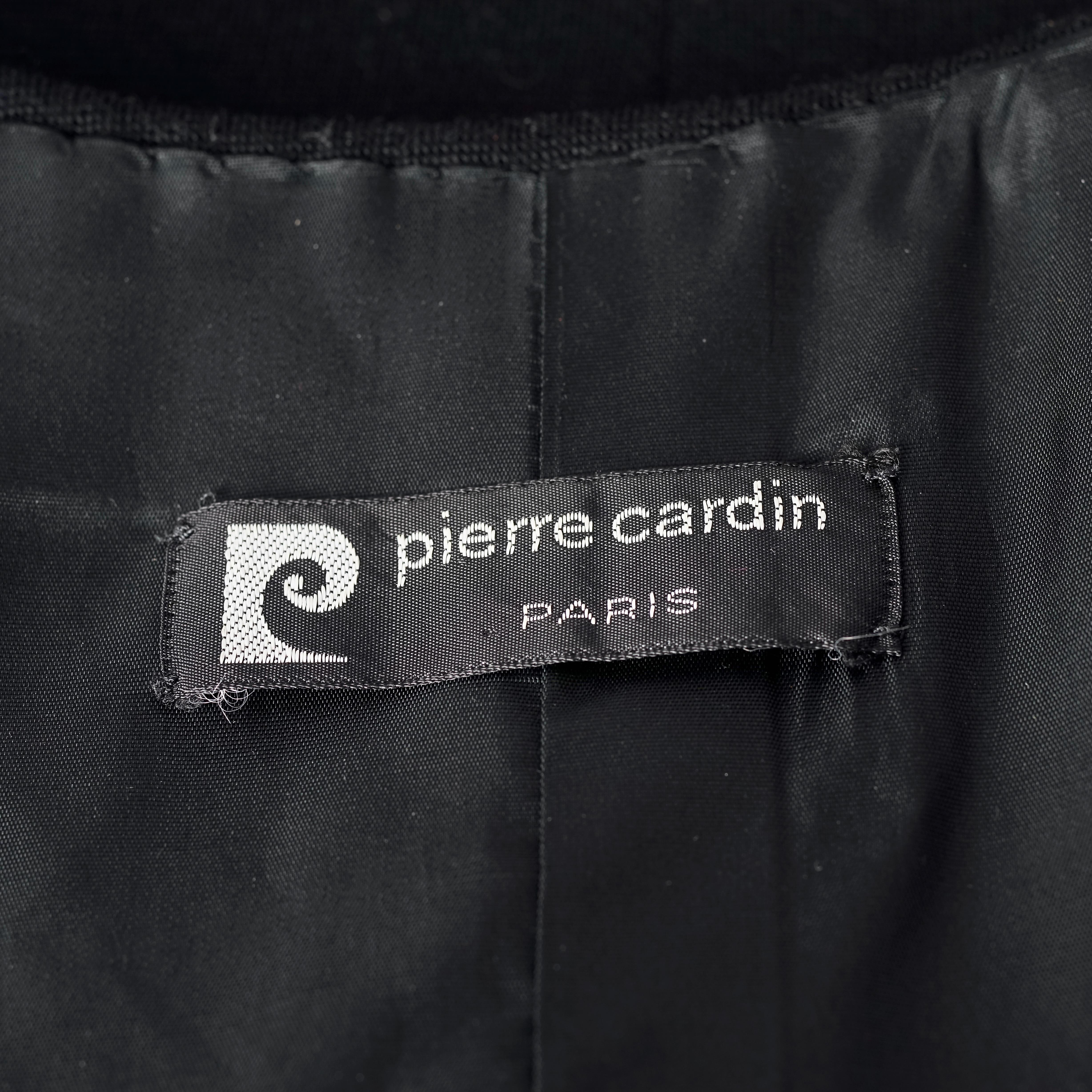 Vintage PIERRE CARDIN Mod Space Age Black Wool Vest Coat For Sale 6