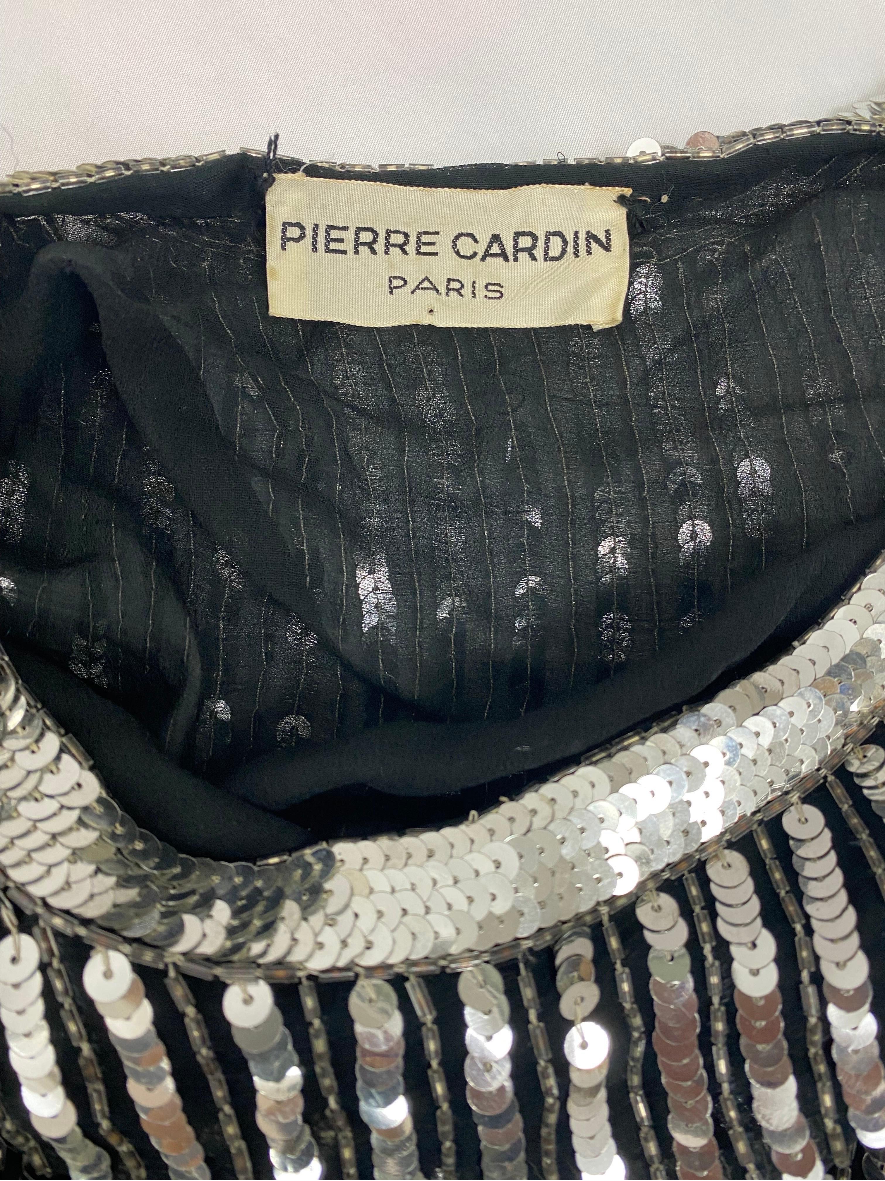 Vintage Pierre Cardin Paris dress in sequins and silver beads 6