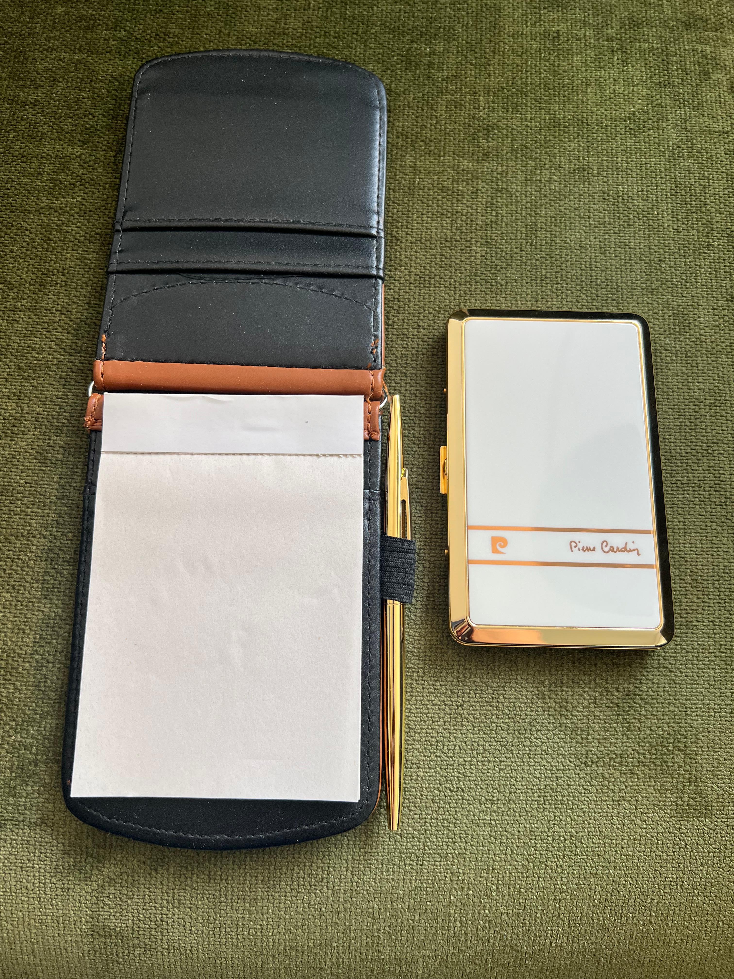 Vintage Pierre Cardin' Retro Cigarette Case & Lather Note Pad Set, Circa 1980s 5