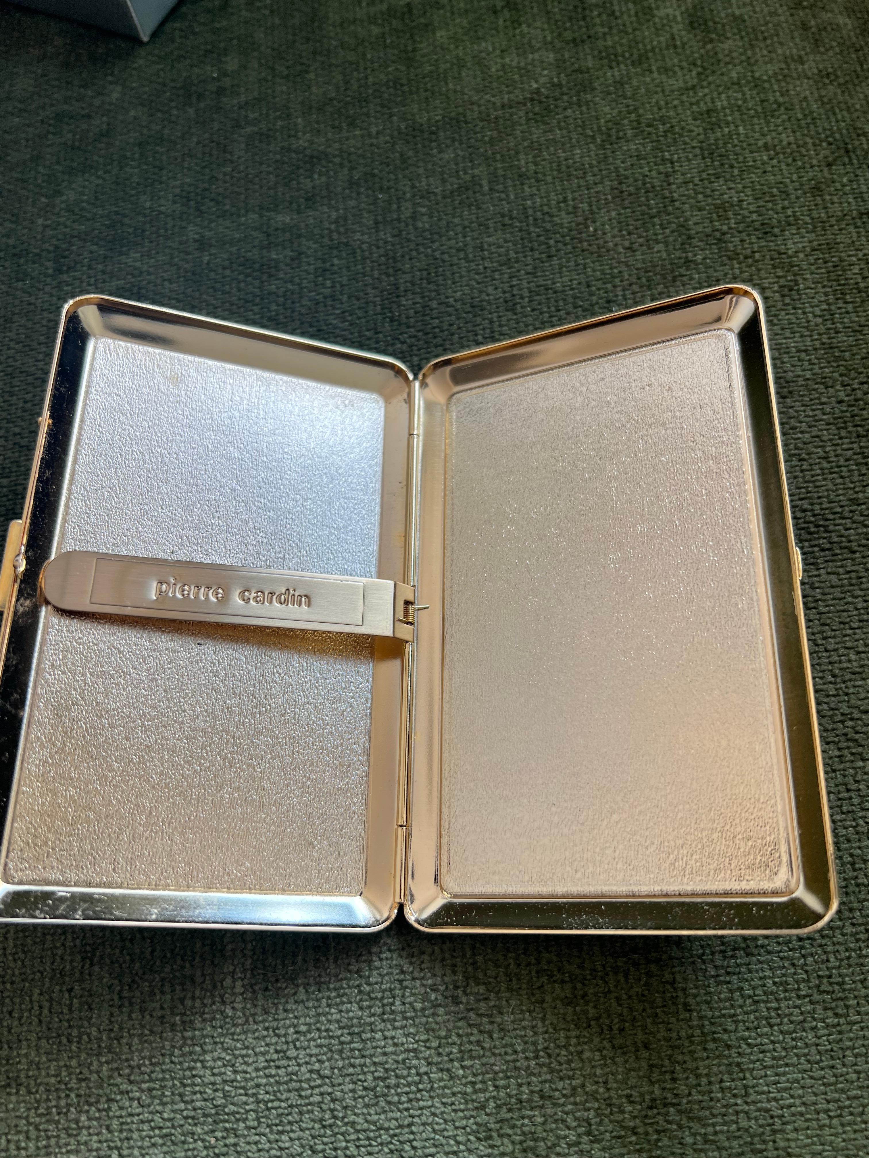 Vintage Pierre Cardin' Retro Cigarette Case & Lather Note Pad Set, Circa 1980s 2