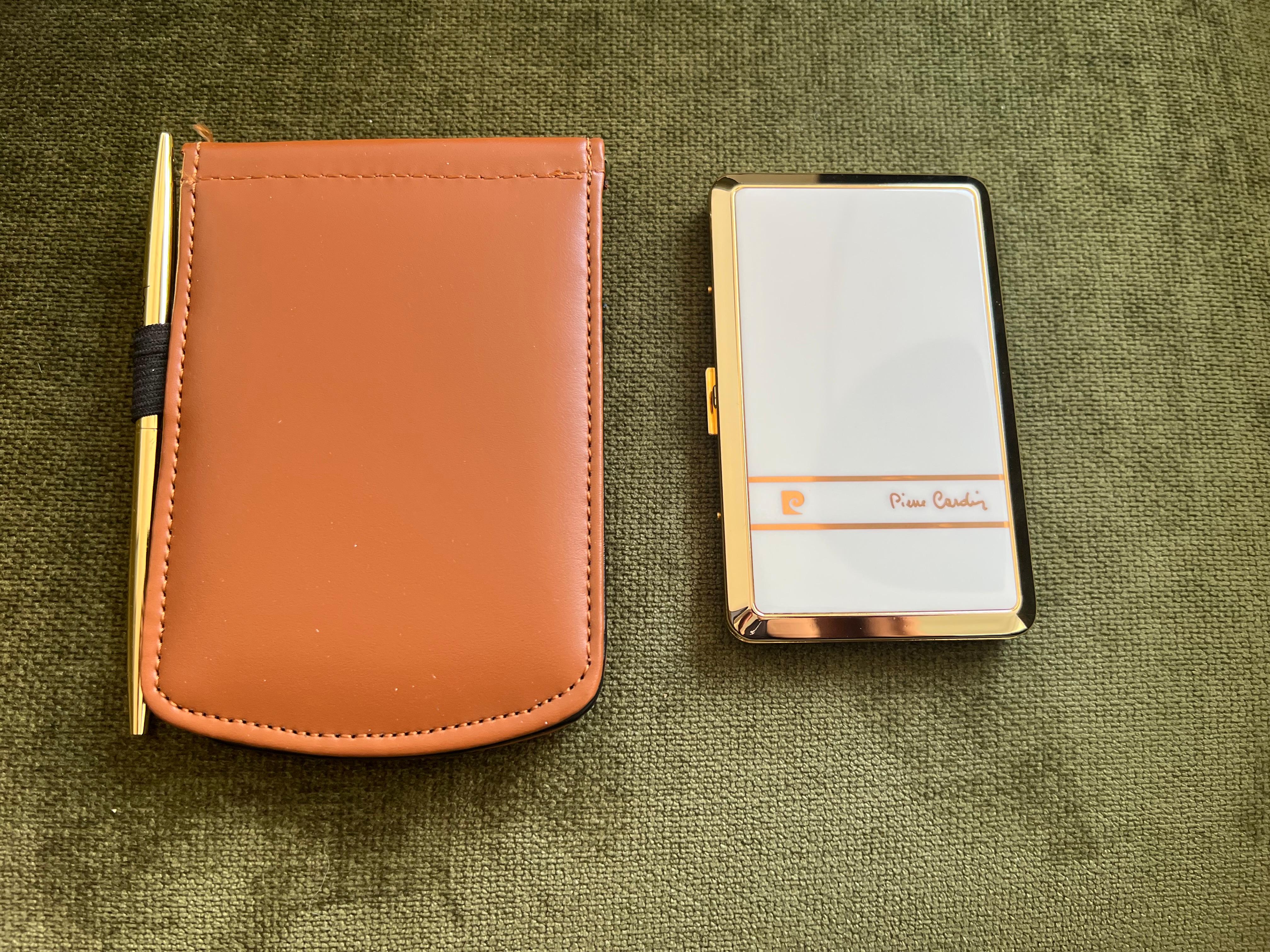 Vintage Pierre Cardin' Retro Cigarette Case & Lather Note Pad Set, Circa 1980s 4