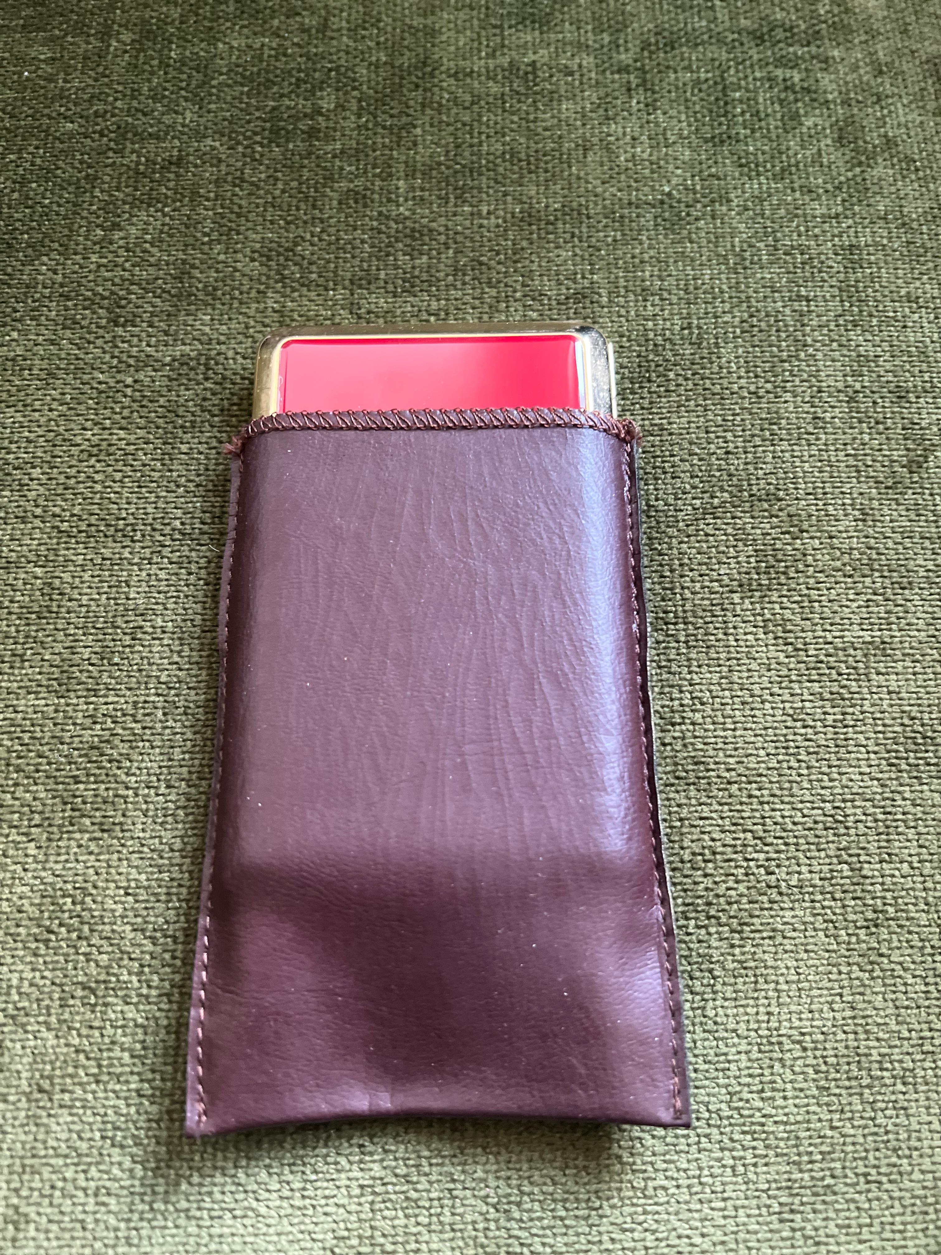 Vintage Pierre Cardin' Retro RED Cigarette Case & Lather Case & Box Circa 1980s en vente 3