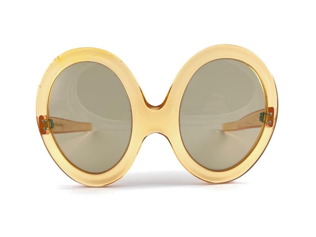 Vintage Pierre Cardin Ultra Large Translucent Amber Sunglasses 1960'S For Sale 8