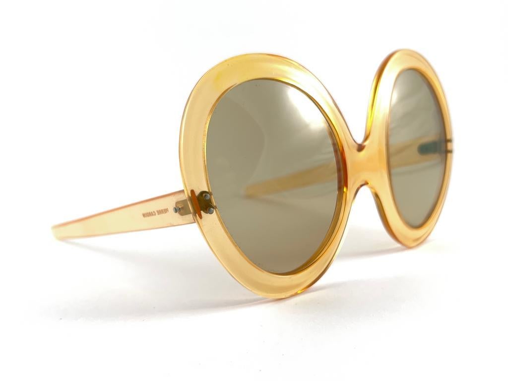 Vintage Pierre Cardin Ultra Large Translucent Amber Sunglasses 1960'S For Sale 1