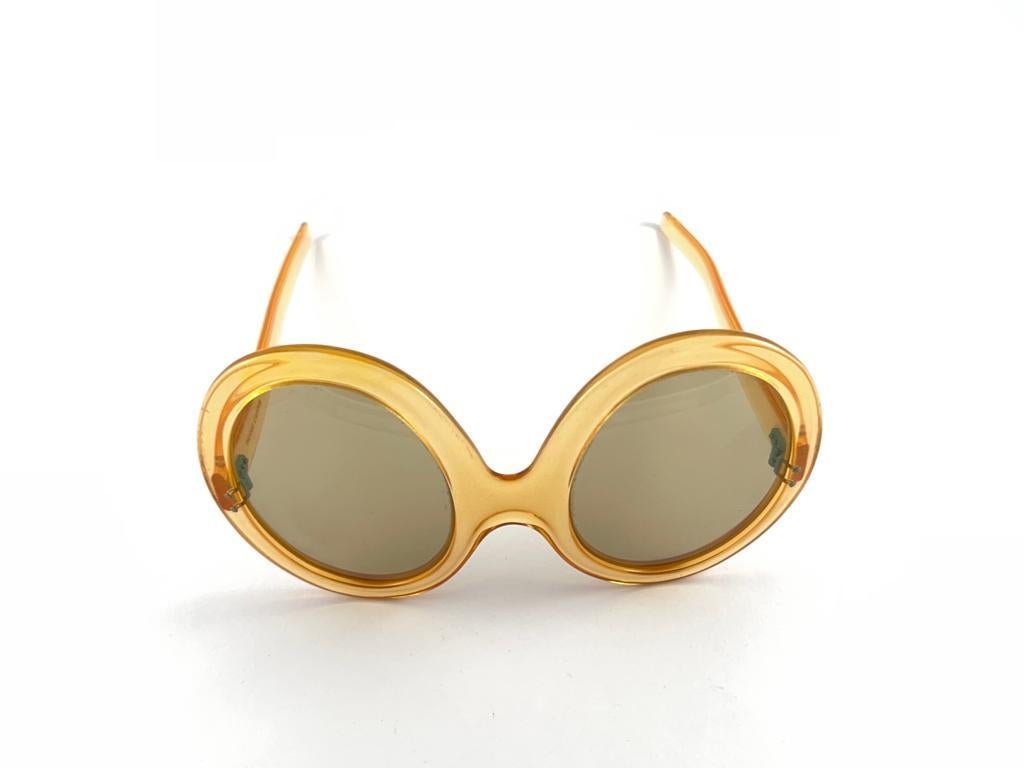 Vintage Pierre Cardin Ultra Large Translucent Amber Sunglasses 1960'S For Sale 2