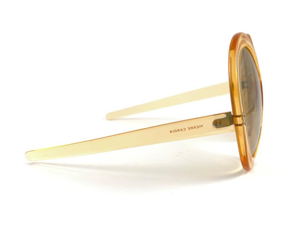 Vintage Pierre Cardin Ultra Large Translucent Amber Sunglasses 1960'S For Sale 3