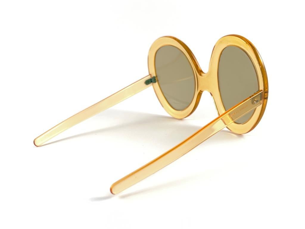 Vintage Pierre Cardin Ultra Large Translucent Amber Sunglasses 1960'S For Sale 4
