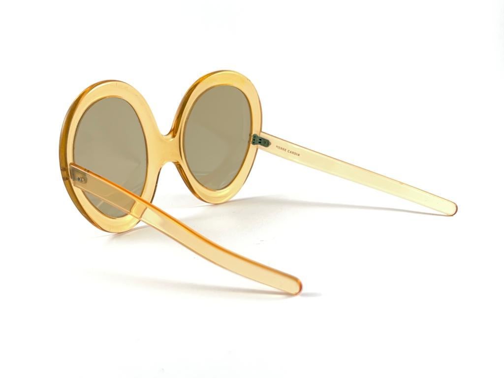Vintage Pierre Cardin Ultra Large Translucent Amber Sunglasses 1960'S For Sale 5