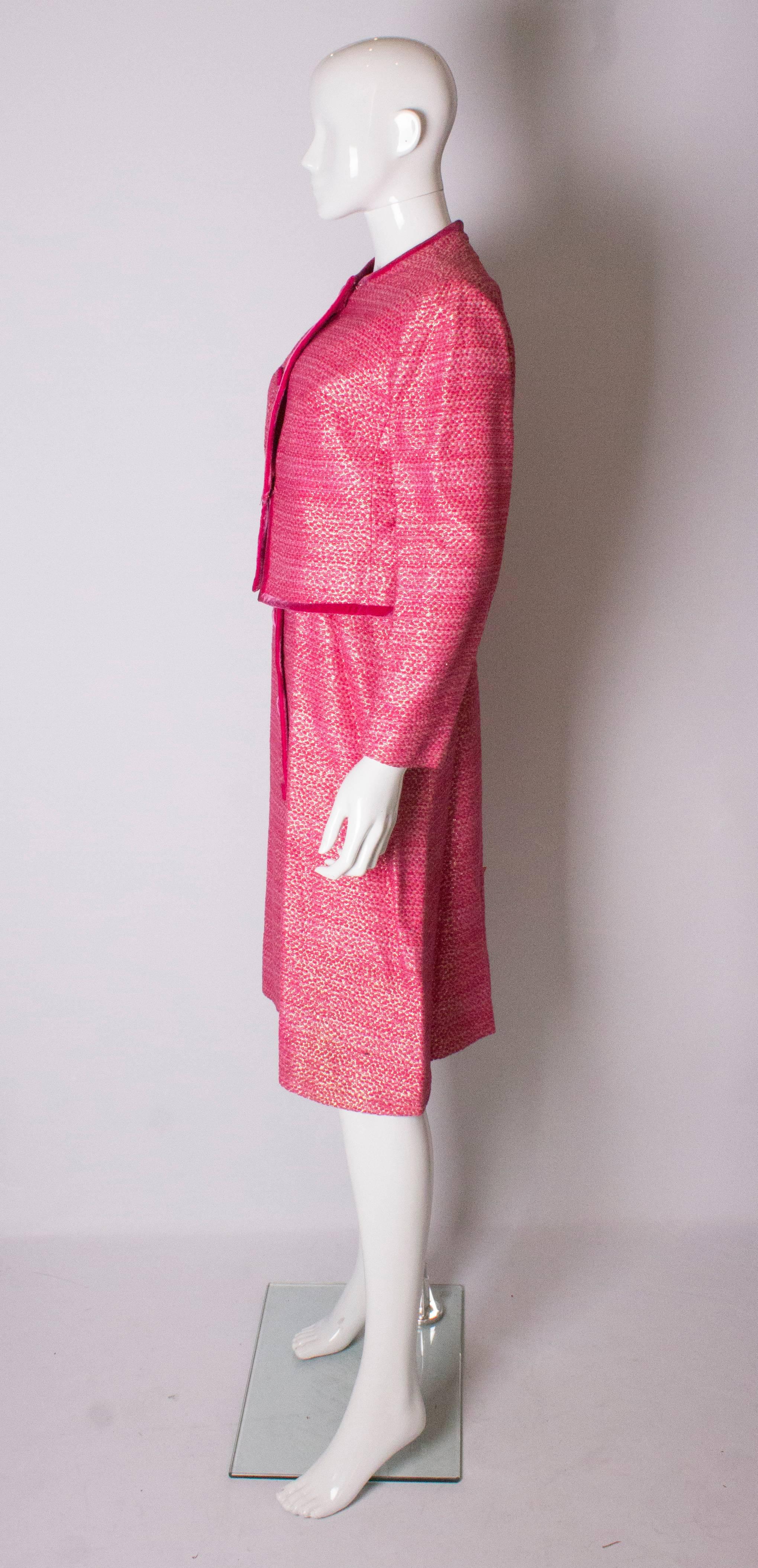 Women's Vintage Pierre Celeyre Pink Dress and Jacket For Sale
