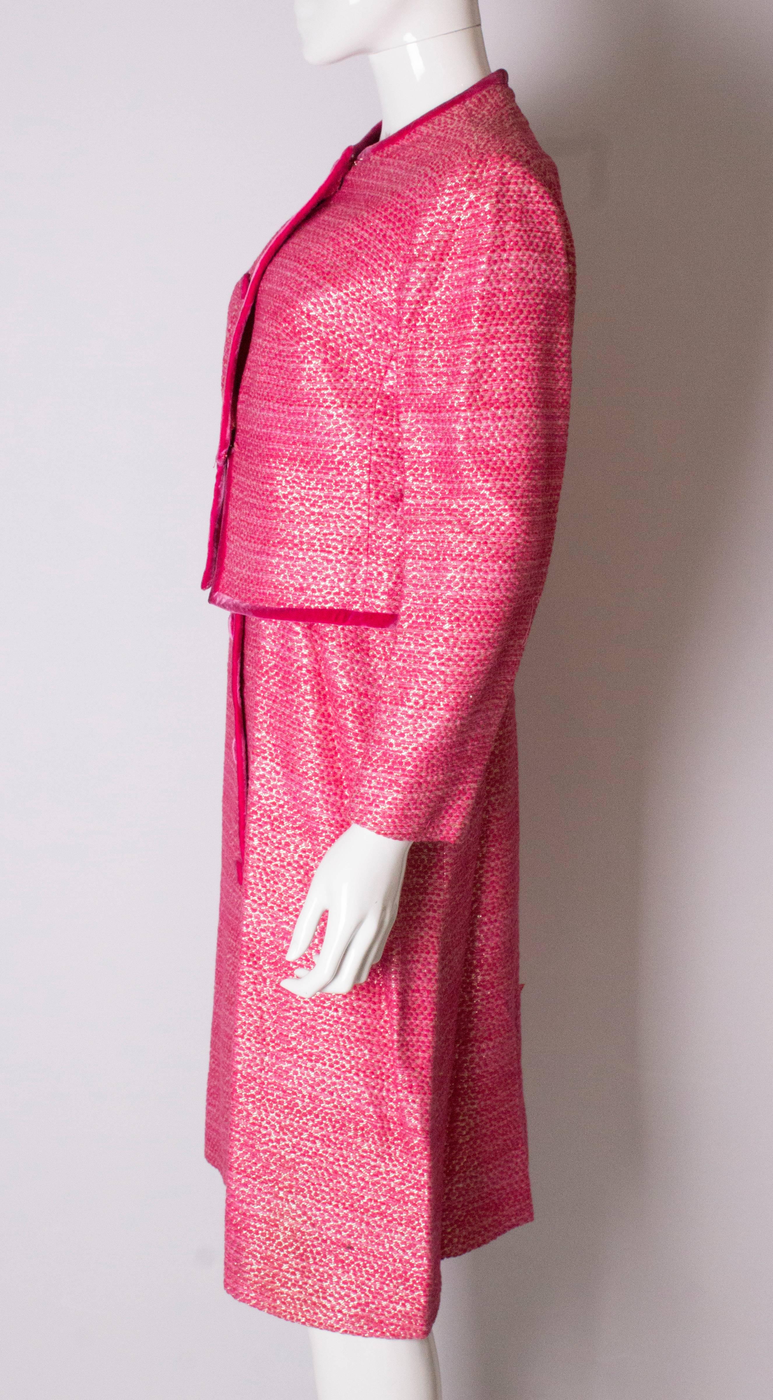 Vintage Pierre Celeyre Pink Dress and Jacket For Sale 1