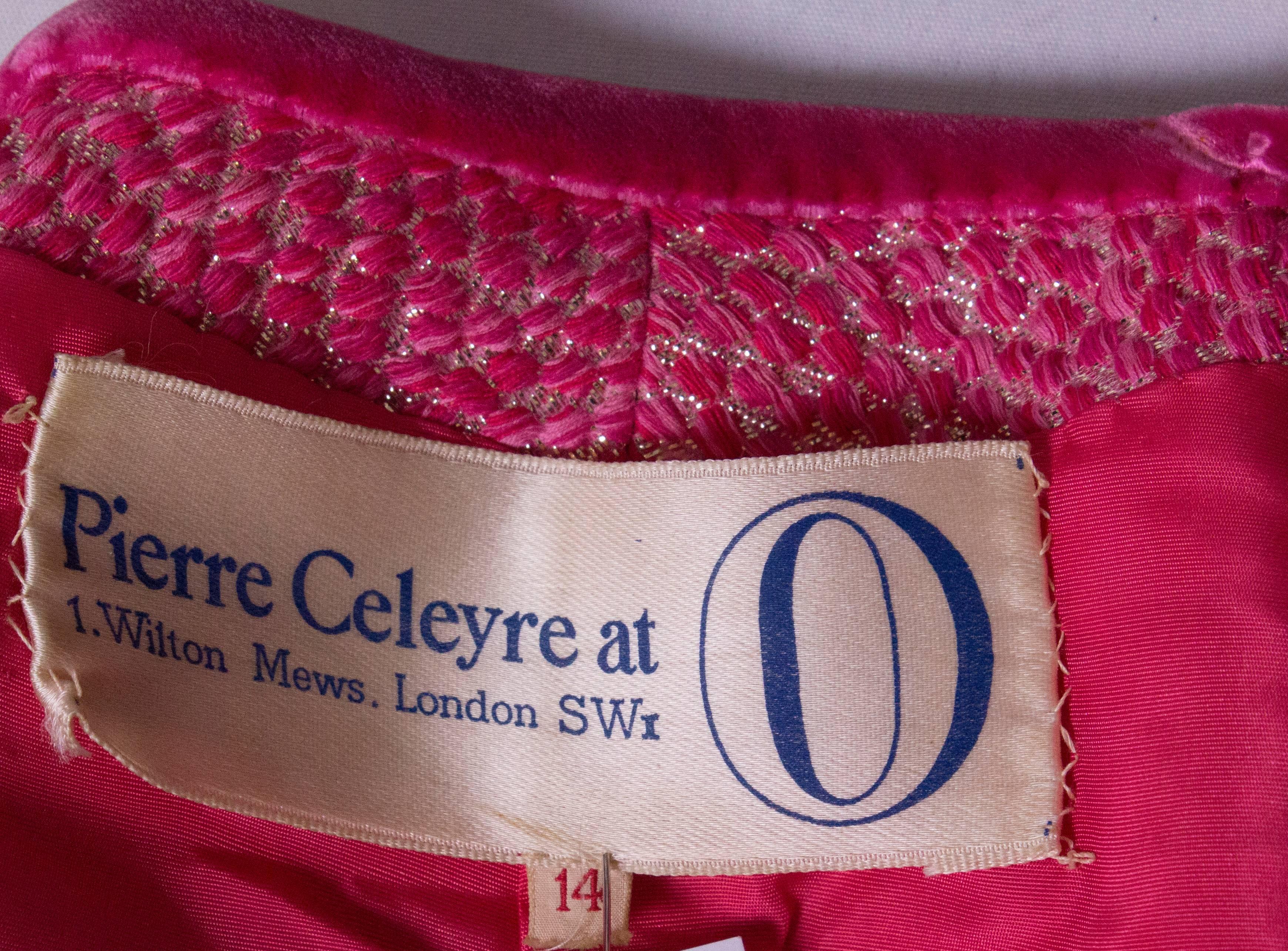 Pierre Celeyre - Robe et veste rose vintage en vente 4