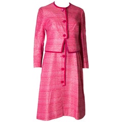 Vestido y chaqueta rosa vintage Pierre Celeyre