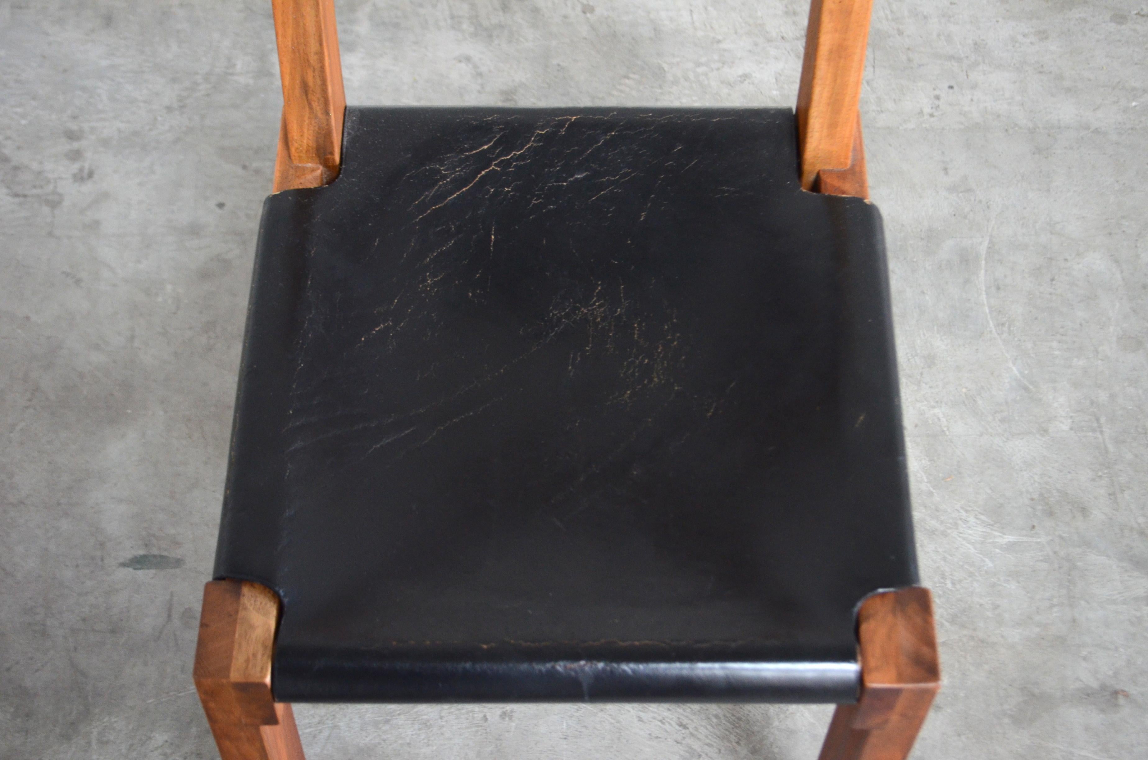 Elm Vintage Early Pierre Chapo model S24 Saddle Leather Chair  For Sale