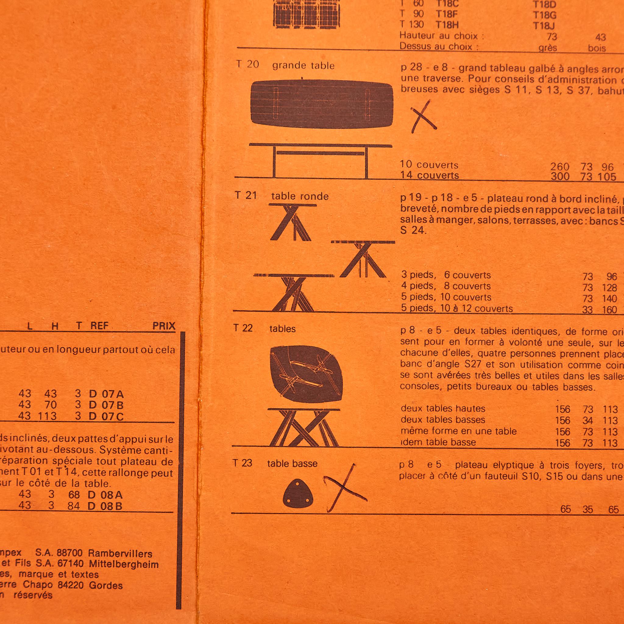 Fin du 20e siècle Catalogue de meubles vintage en papier orange Pierre Chapo, vers 1990 en vente