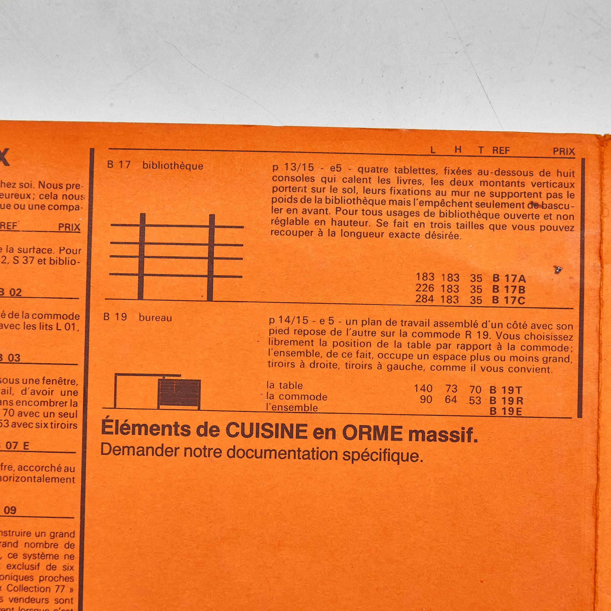 Papier Catalogue de meubles vintage en papier orange Pierre Chapo, vers 1990 en vente