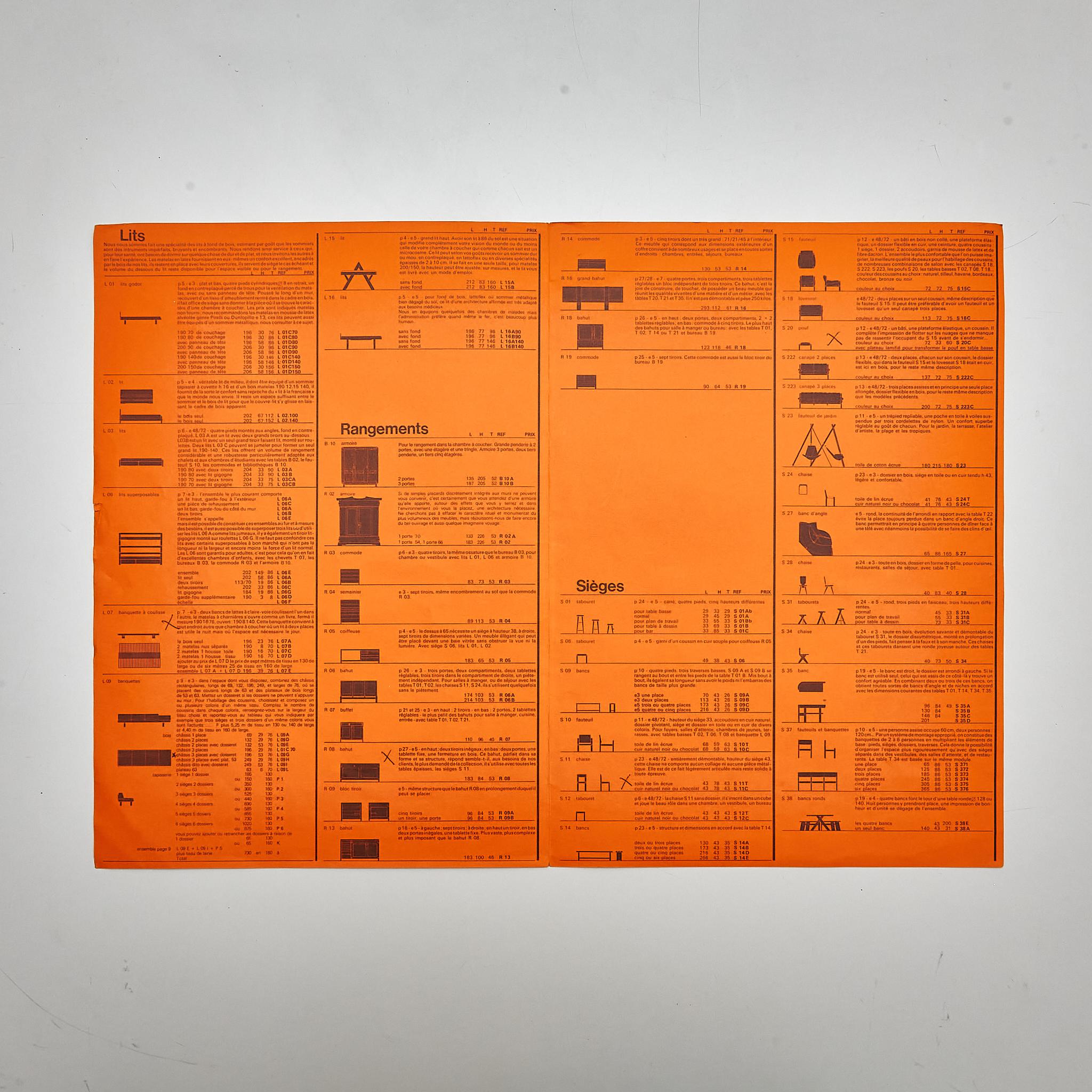 Catalogue de meubles vintage en papier orange Pierre Chapo, vers 1990 en vente 1