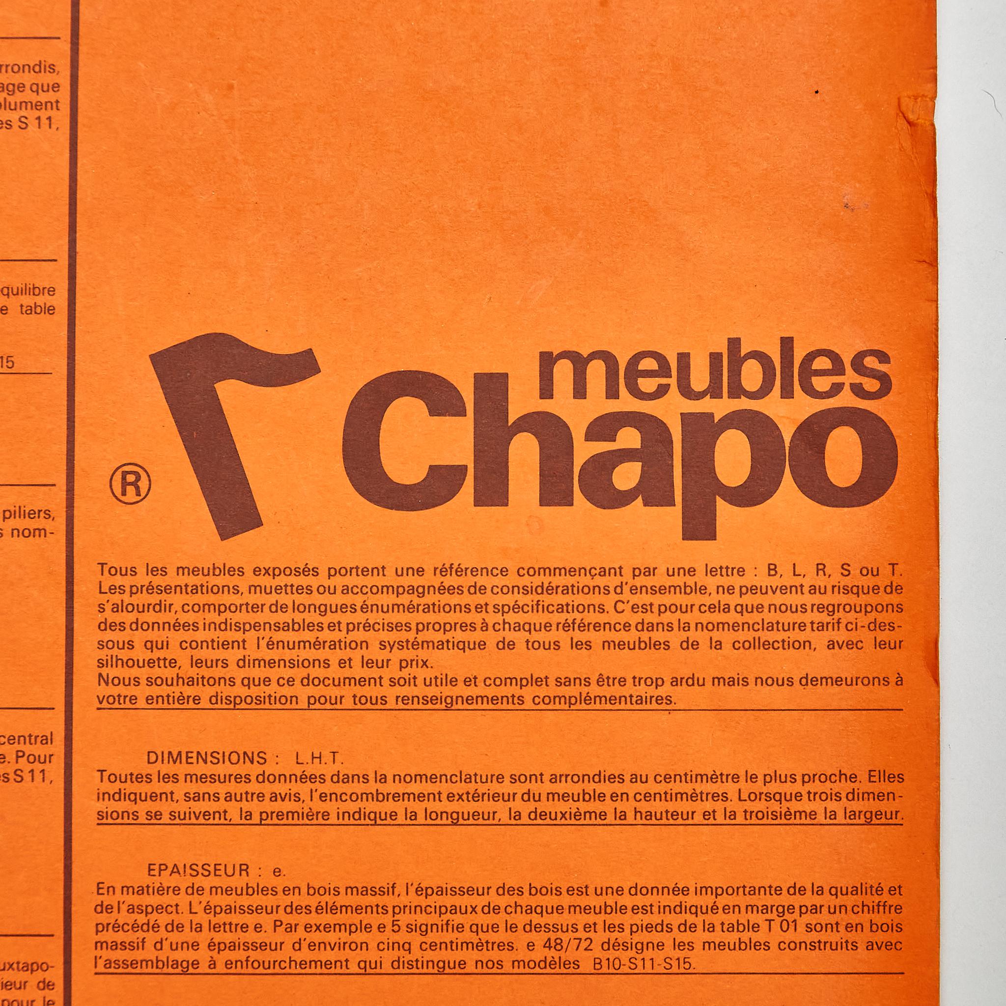 Catalogue de meubles vintage en papier orange Pierre Chapo, vers 1990 en vente 2
