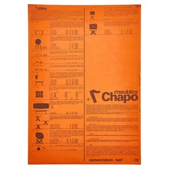 Catalogue de meubles vintage en papier orange Pierre Chapo, vers 1990
