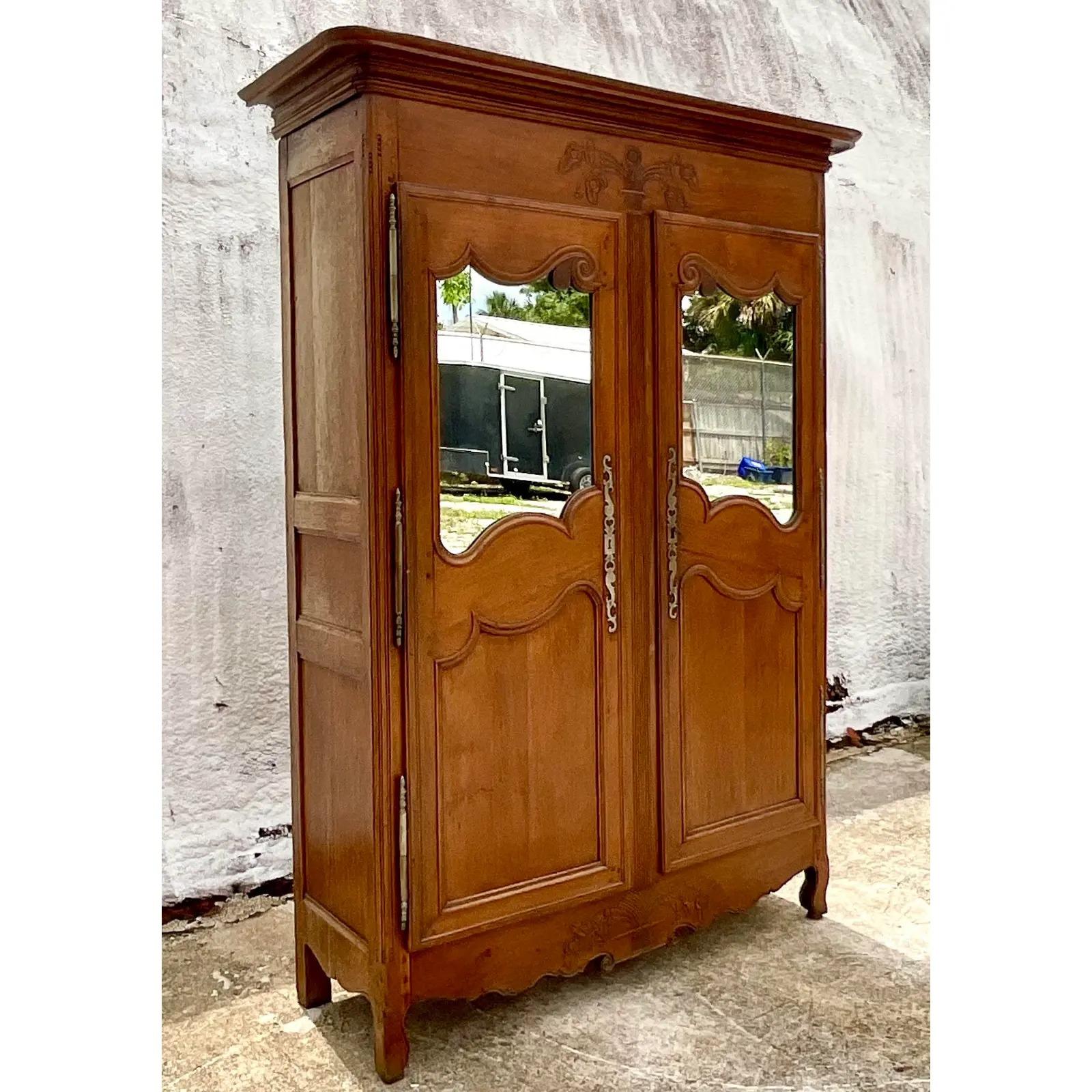 Wood Vintage Pierre Deux Provence French Style Armoire