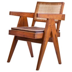 Vintage Pierre Jeanneret Teak Office Armchair, Mid-Century, Chandigarh