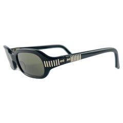Retro Pierre Marly Black Small Rectangular Frame 1960'S Sunglasses