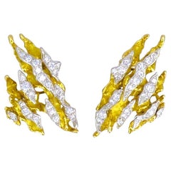Vintage Pierre Sterlé Diamond Earrings 18k Gold Estate French Jewelry