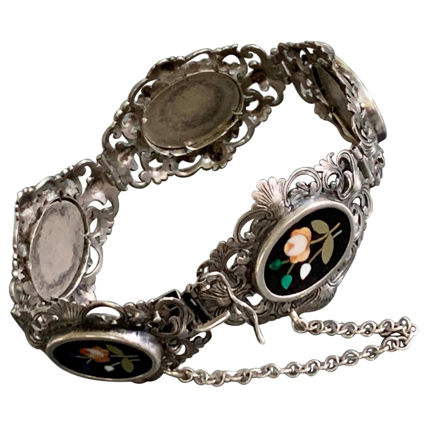 Vintage Pietra Dura Hand Chased 800 Silver Bracelet For Sale At 1stdibs Mercykillme, hargas, durahand and 5 others. 1stdibs