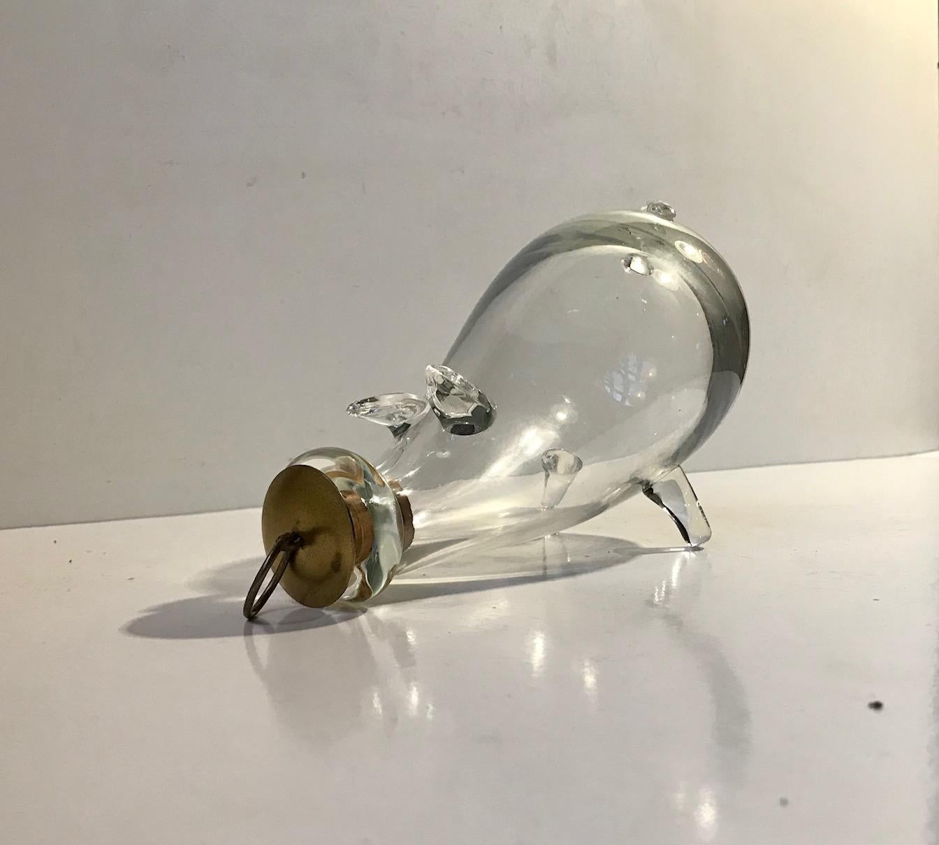 Mid-Century Modern Vintage Pig Glass Decanter from Holmegaard, 1970s