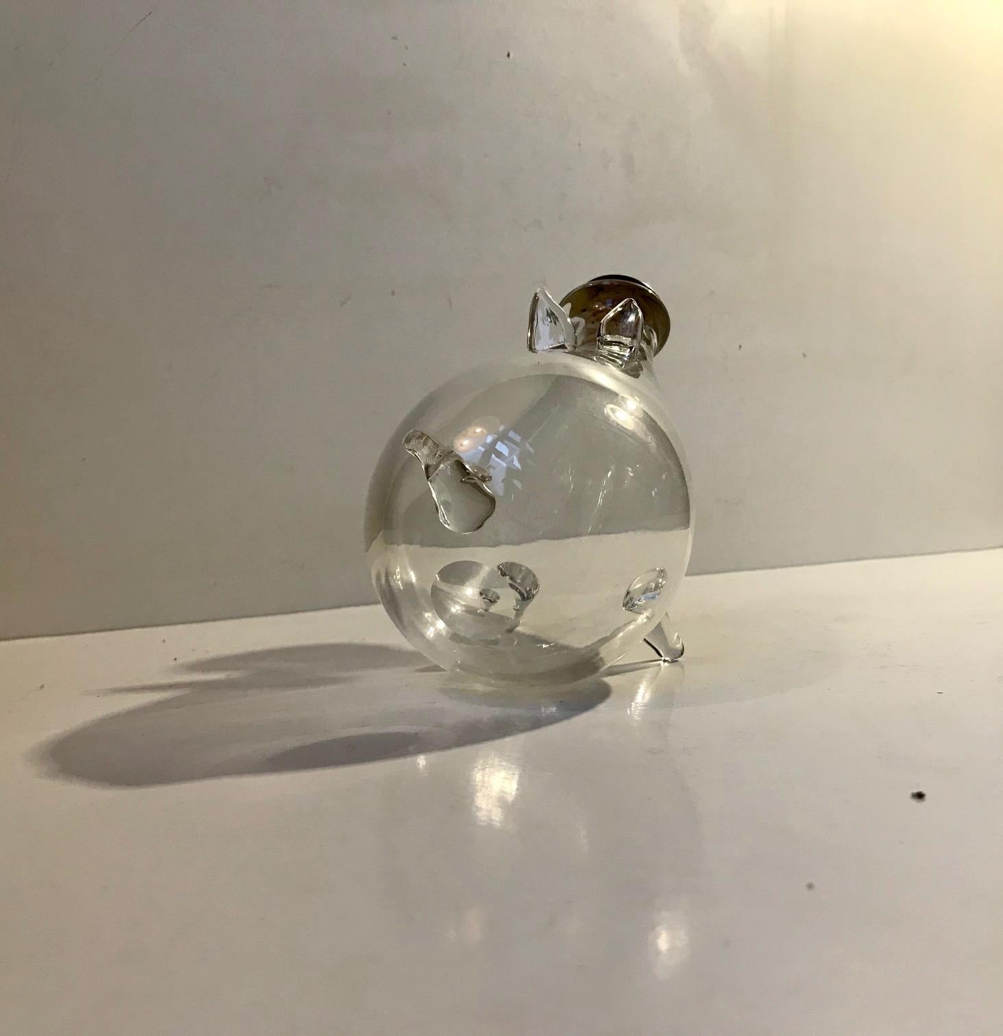 Vintage Pig Glass Decanter from Holmegaard, 1970s In Good Condition In Esbjerg, DK