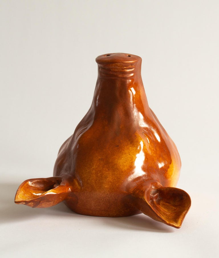 Vintage Pig in Porcelain as Decor for the Christmas Table, 19th Century