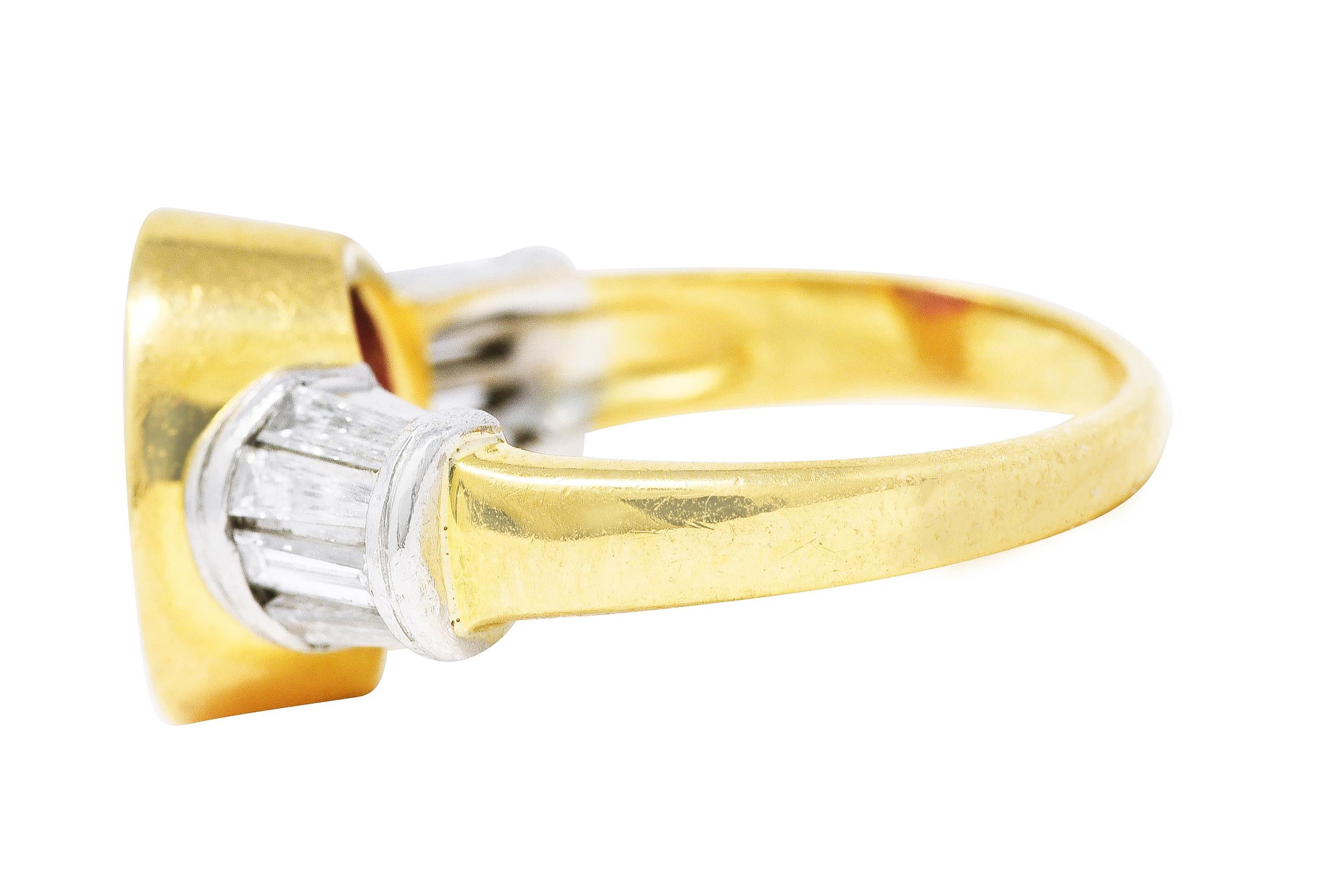 Vintage Ring aus Platin und 18 Karat Gold mit Taubenblut Burma Rubin Diamant Platin GIA im Zustand „Hervorragend“ in Philadelphia, PA