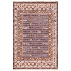 Vintage Pile Scandinavian Märta Måås Steninge Rug. Size: 6 ft 10 in x 9 ft 10 in