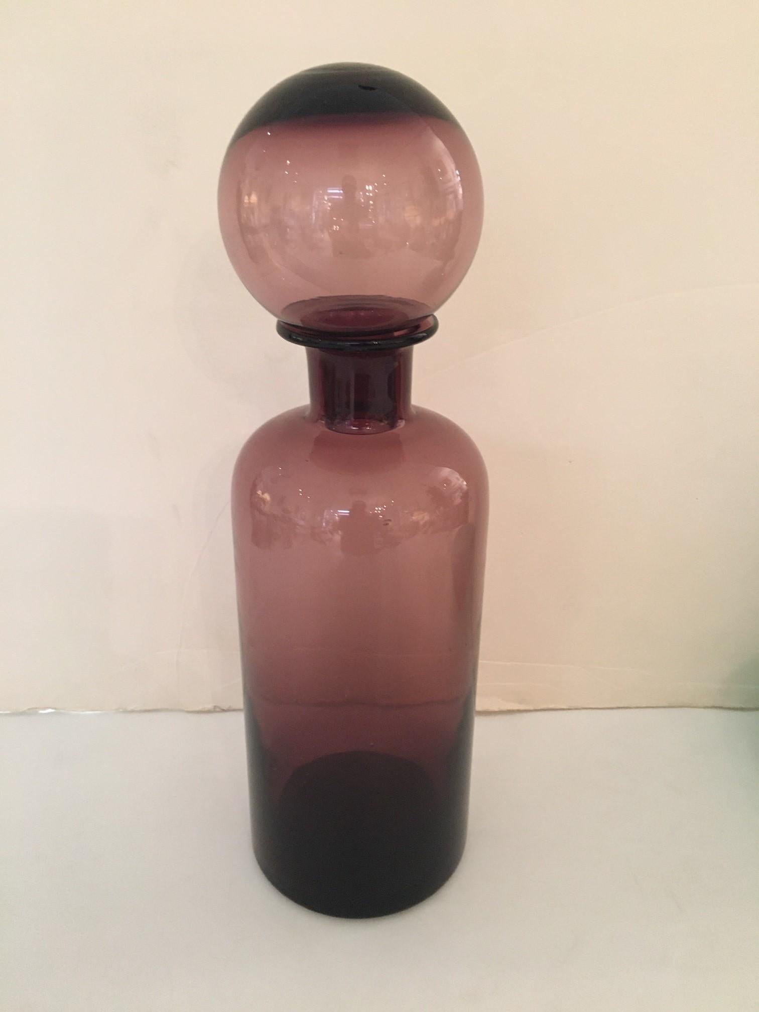 Vintage Pilgrim, Blanko and Crystal Glass Decanter Bottles with Stoppers In Good Condition For Sale In Los Angeles, CA