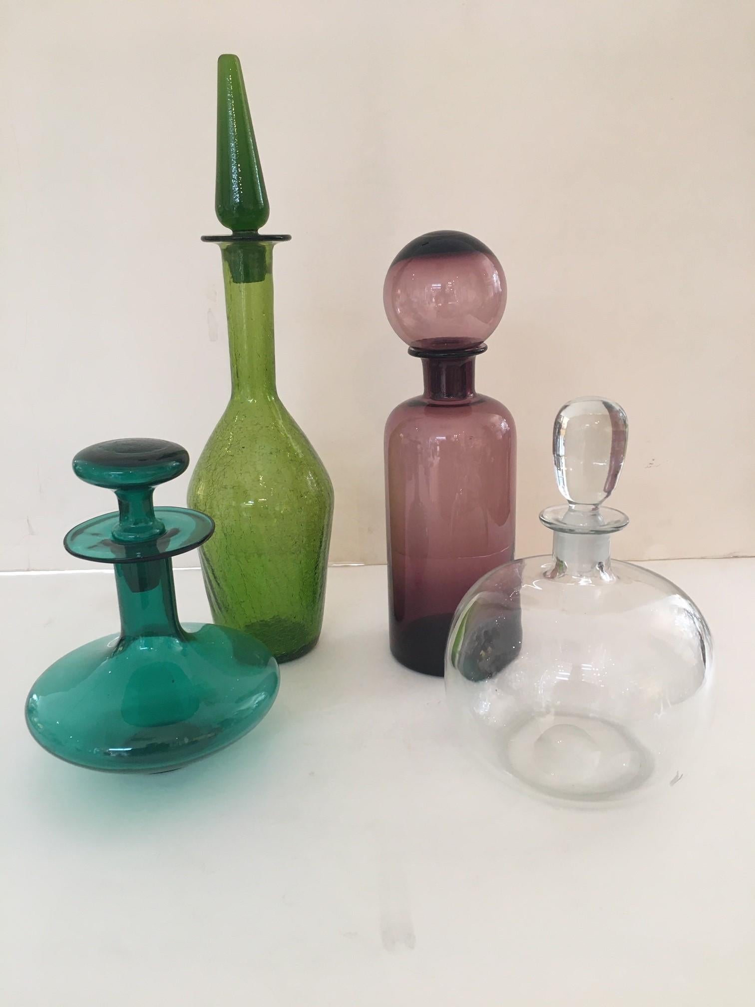 Vintage Pilgrim, Blanko and Crystal Glass Decanter Bottles with Stoppers For Sale 2