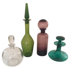 Vintage Pilgrim, Blanko and Crystal Glass Decanter Bottles with Stoppers