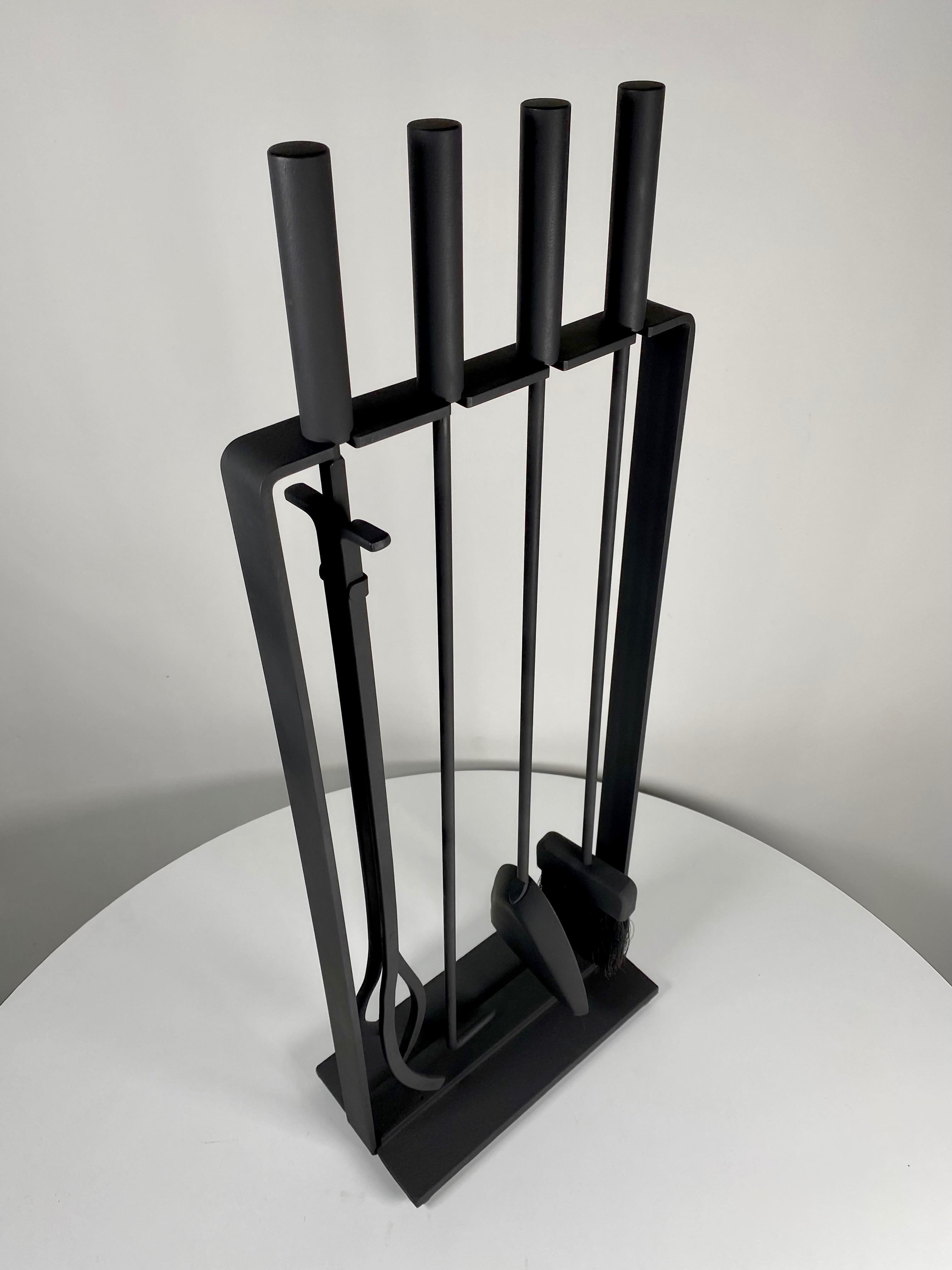 Modernist Pilgrim Fireplace Firetools in Black In Good Condition In Oakland, CA