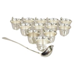Vintage Pilgrim Regency Style Silver Plated Punch Bowl Cups & Ladle - 13 Pcs
