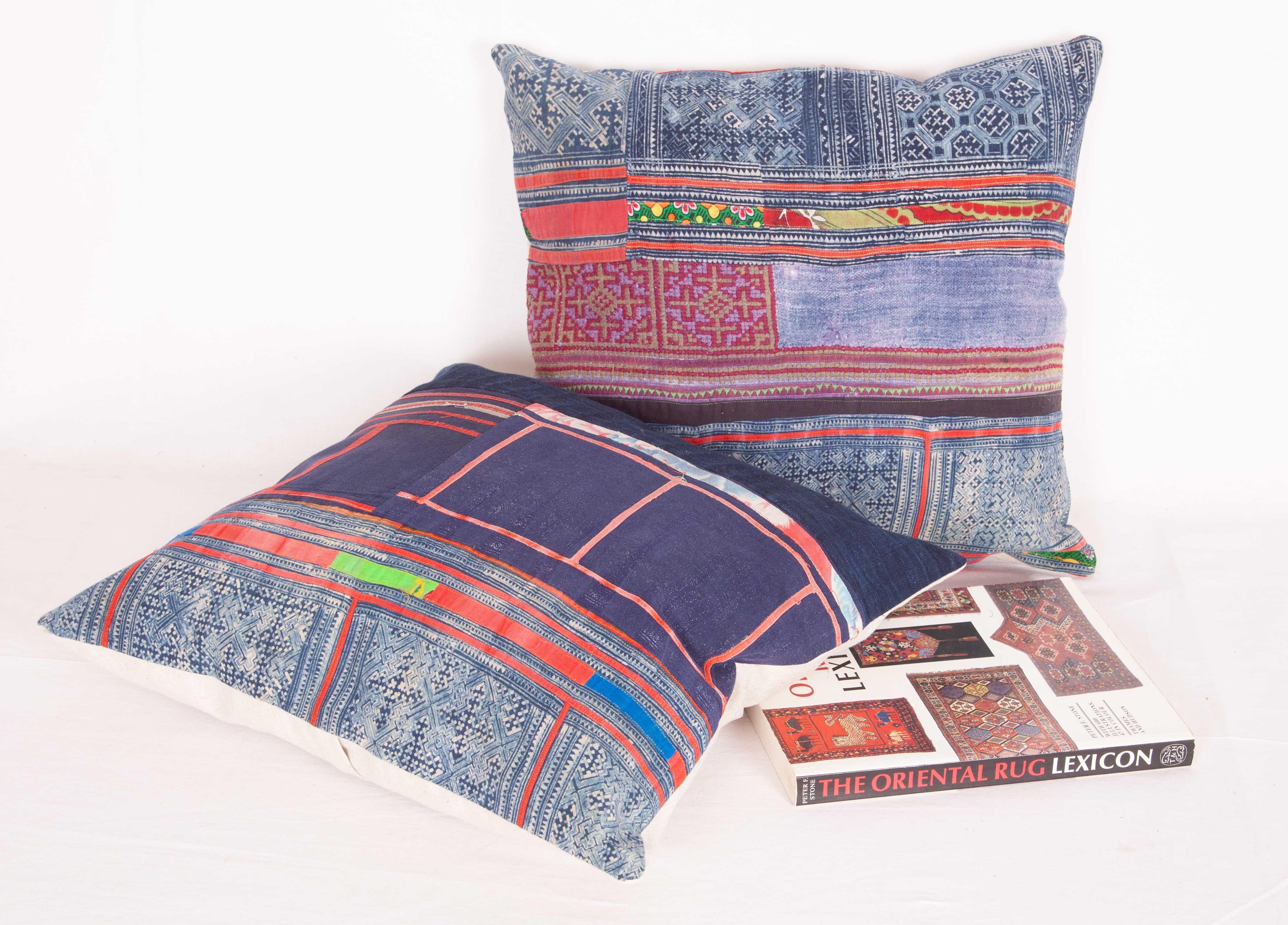 Tribal Vintage Pillow Cases / Cushions Made from a Hmong Hill Tribe Batik Textile